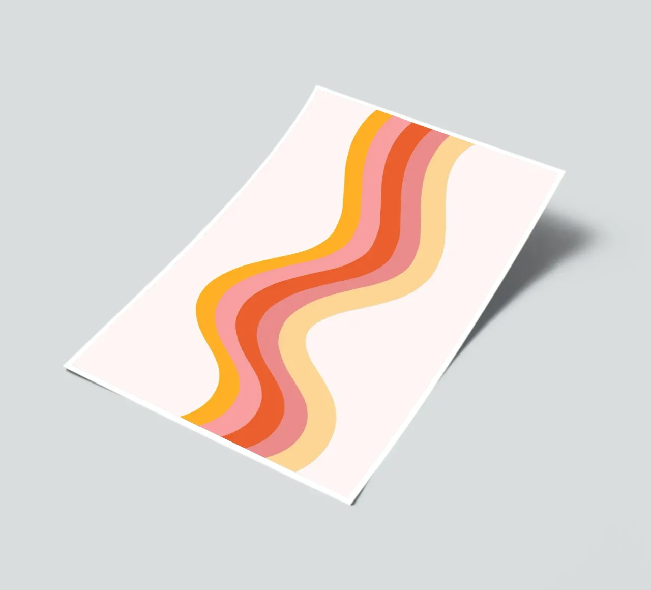 Stampa retrò a linee ondulate astratte di metà secolo foglio adesivo da homdeco