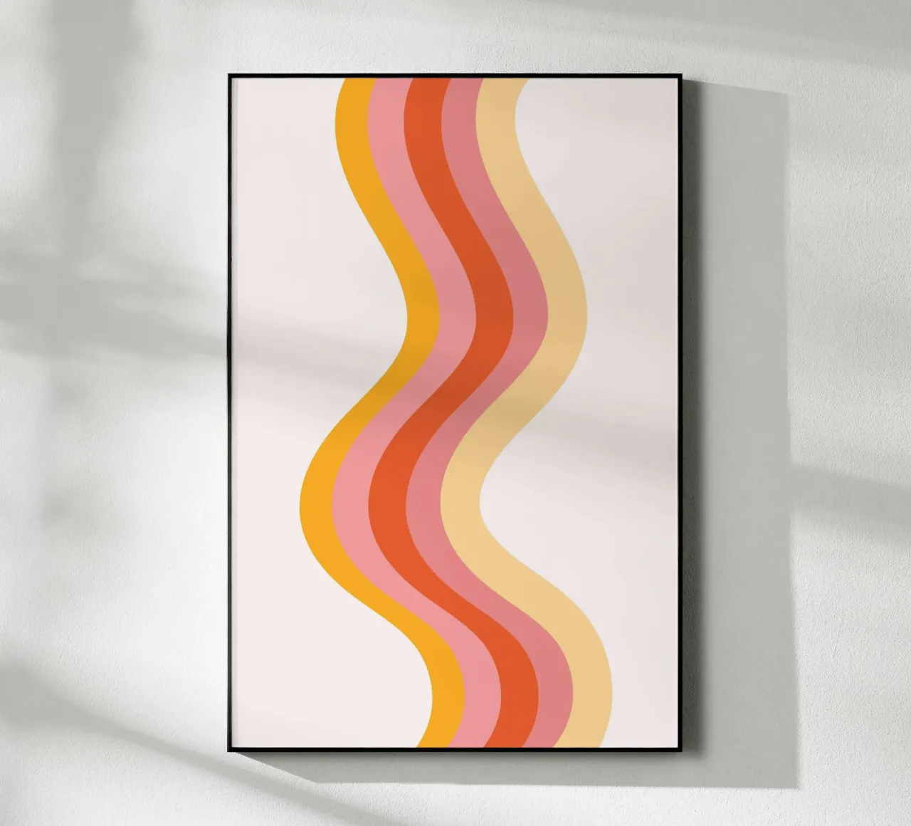 Stampa retrò a linee ondulate astratte di metà secolo plexiglass da homdeco