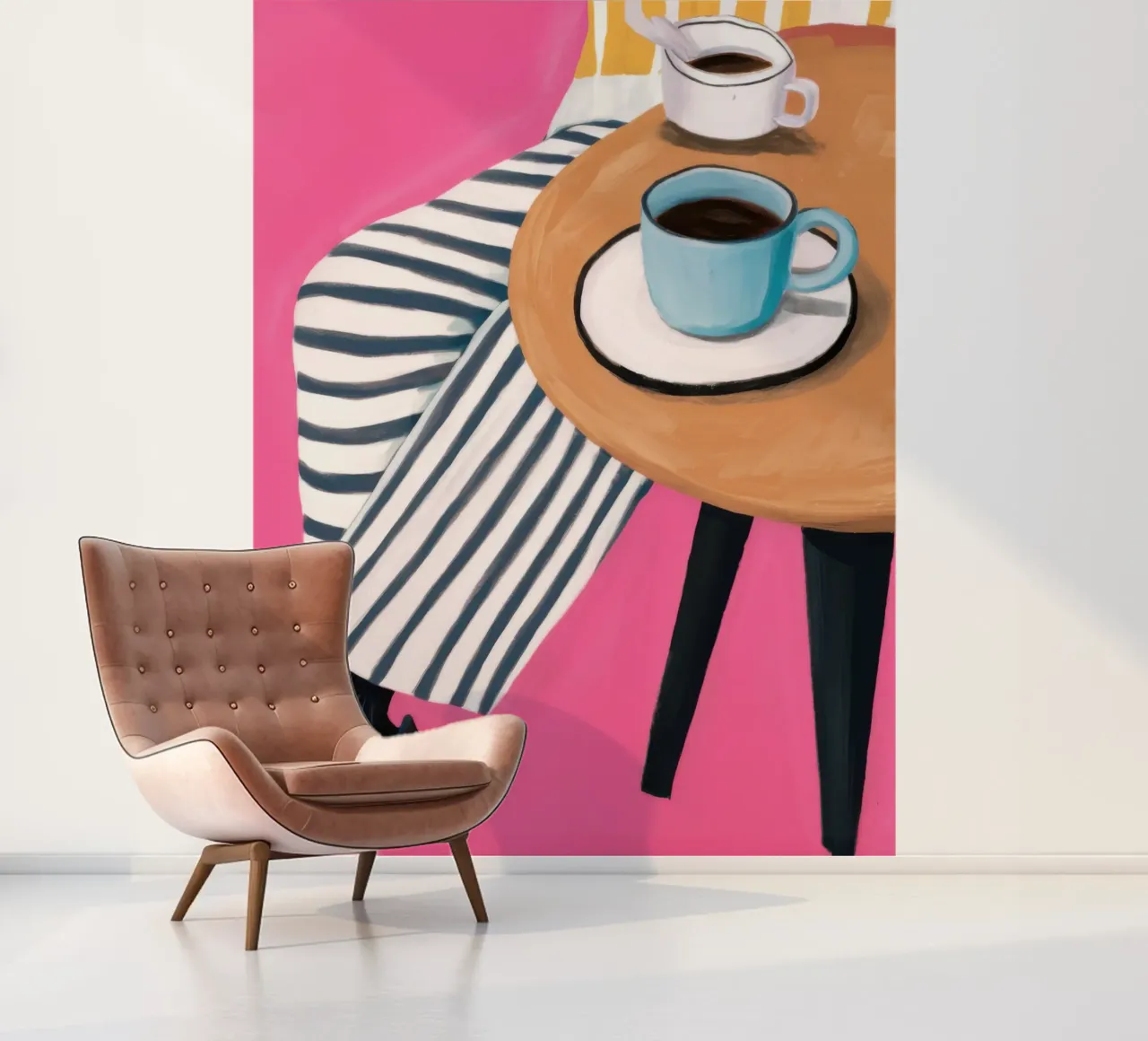 Striped Table Coffee photo wallpaper by Thistle Bloom