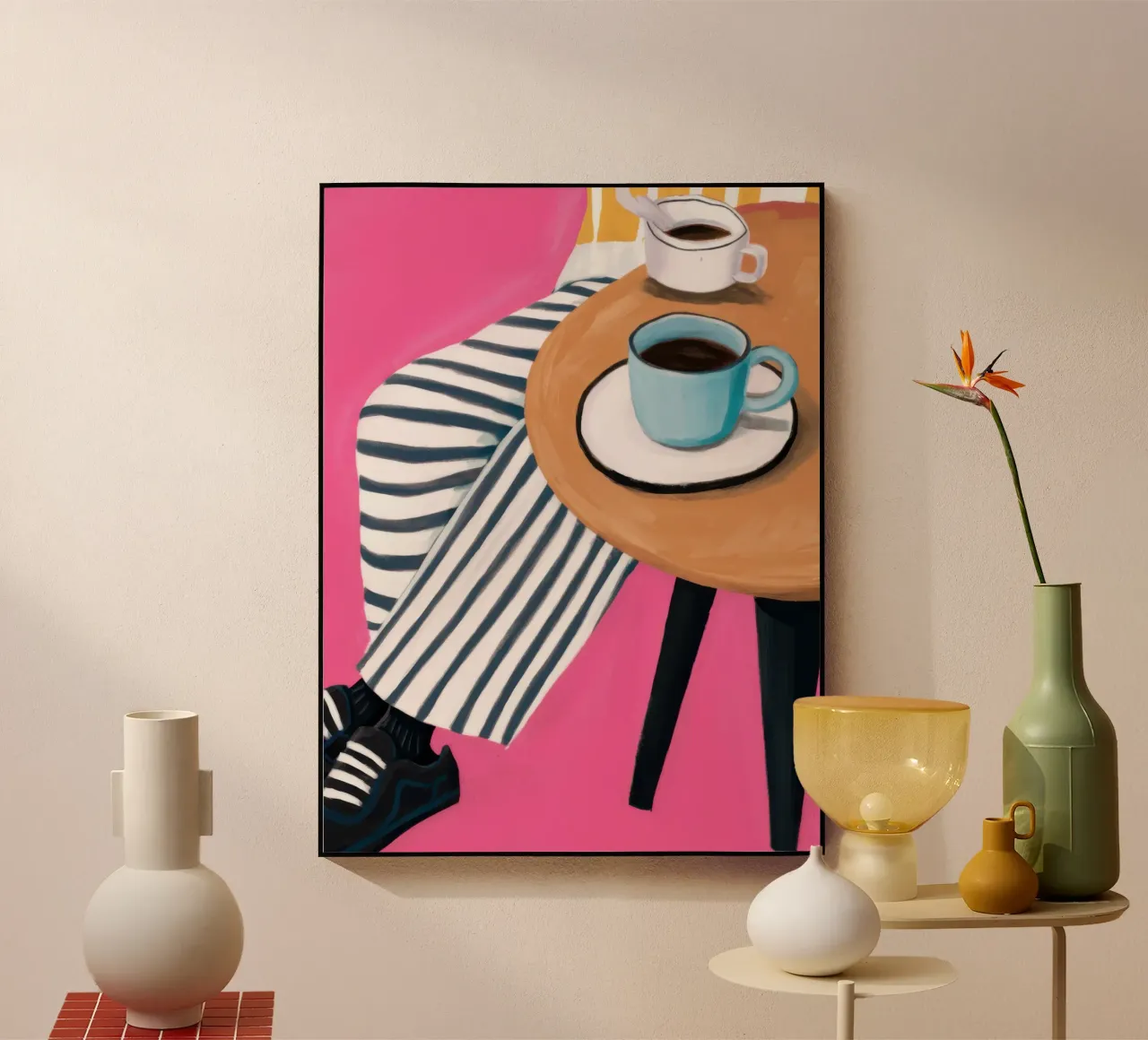 Table rayée Café plexiglas de Thistle Bloom