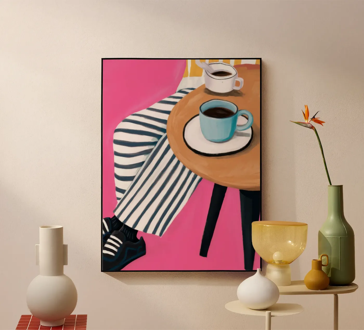 Striped Table Coffee plexiglas de Thistle Bloom