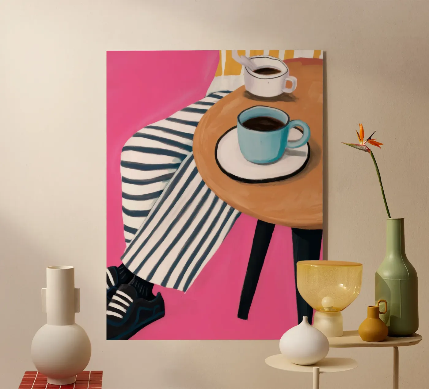 Striped Table Coffee plexiglas de Thistle Bloom