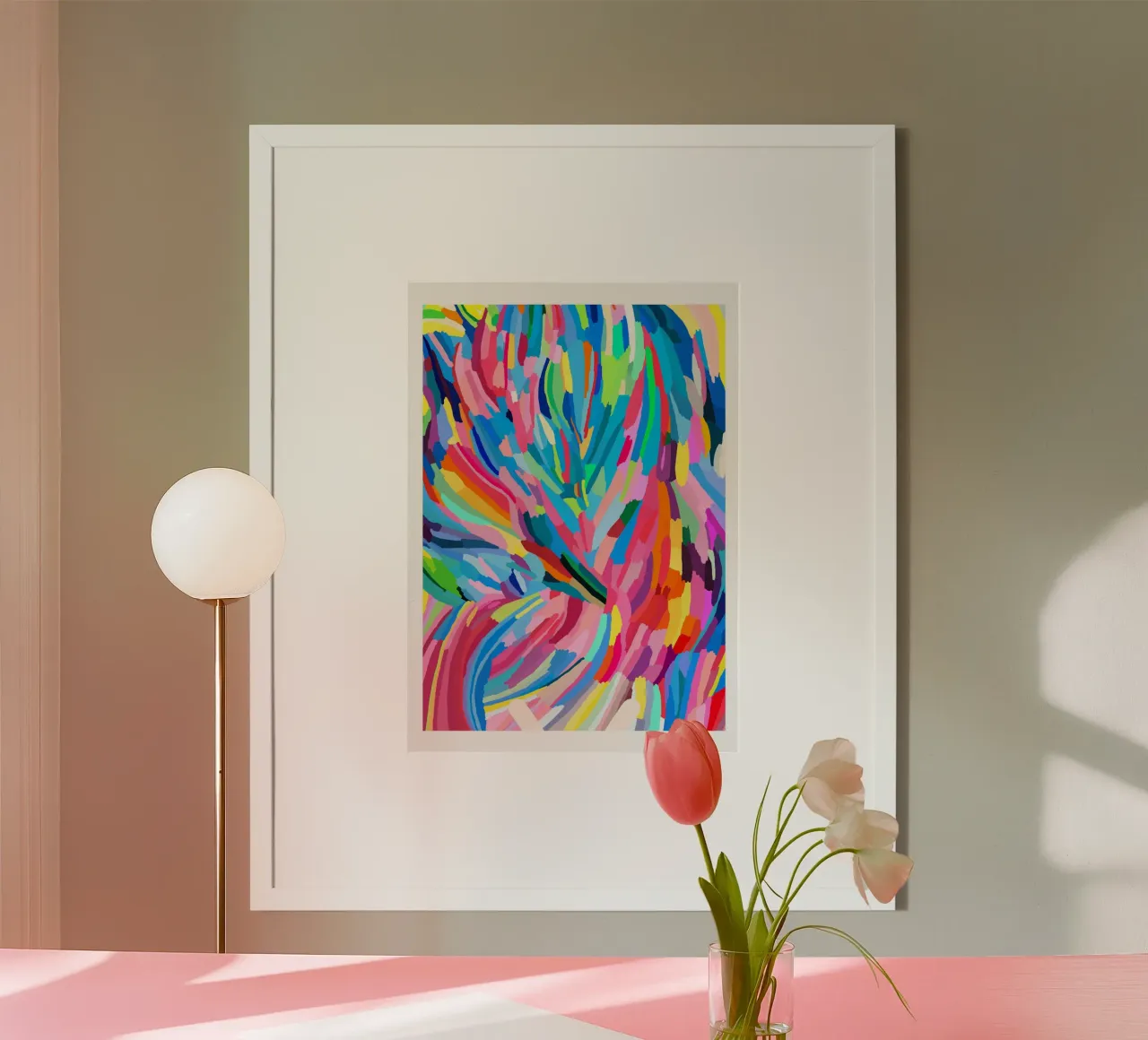 Lebendige abstrakte Pinselstriche Moderner Kunstdruck Poster von homdeco