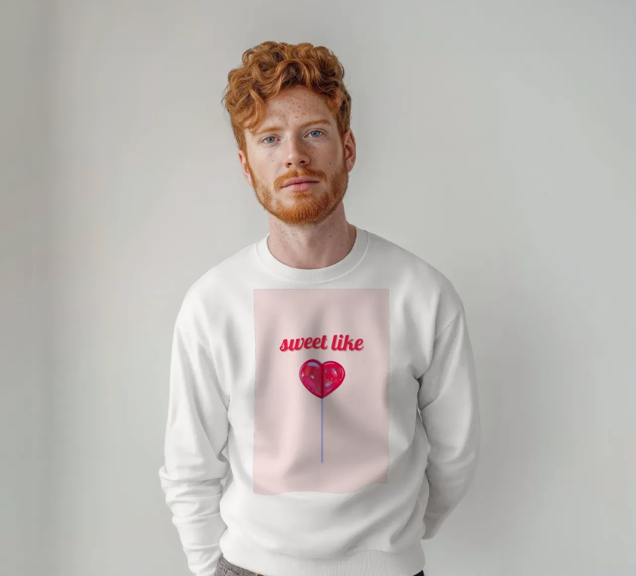 Dulce como un corazón Lollipop Pop Art Print sudadera de homdeco
