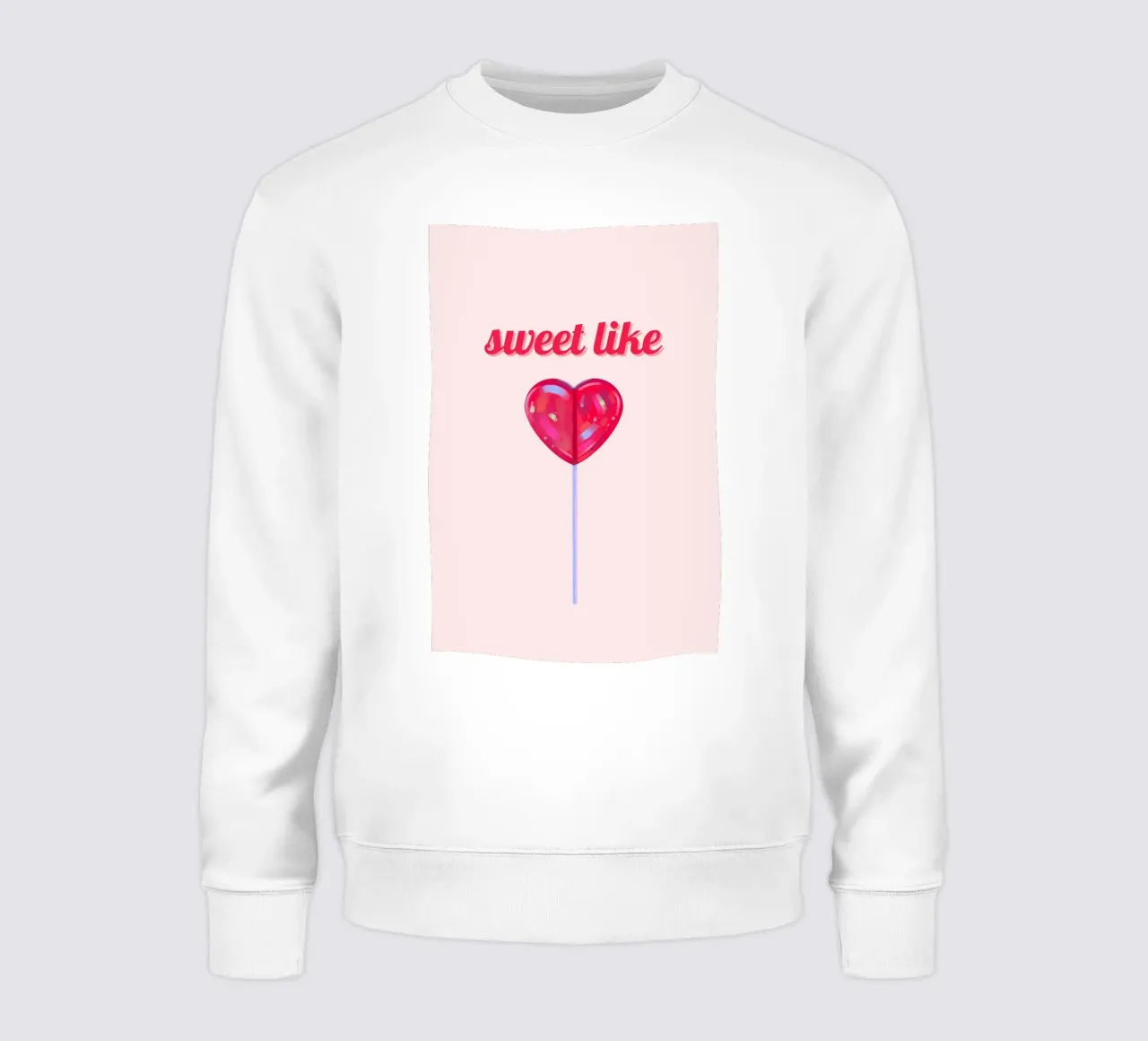 Dulce como un corazón Lollipop Pop Art Print sudadera de homdeco