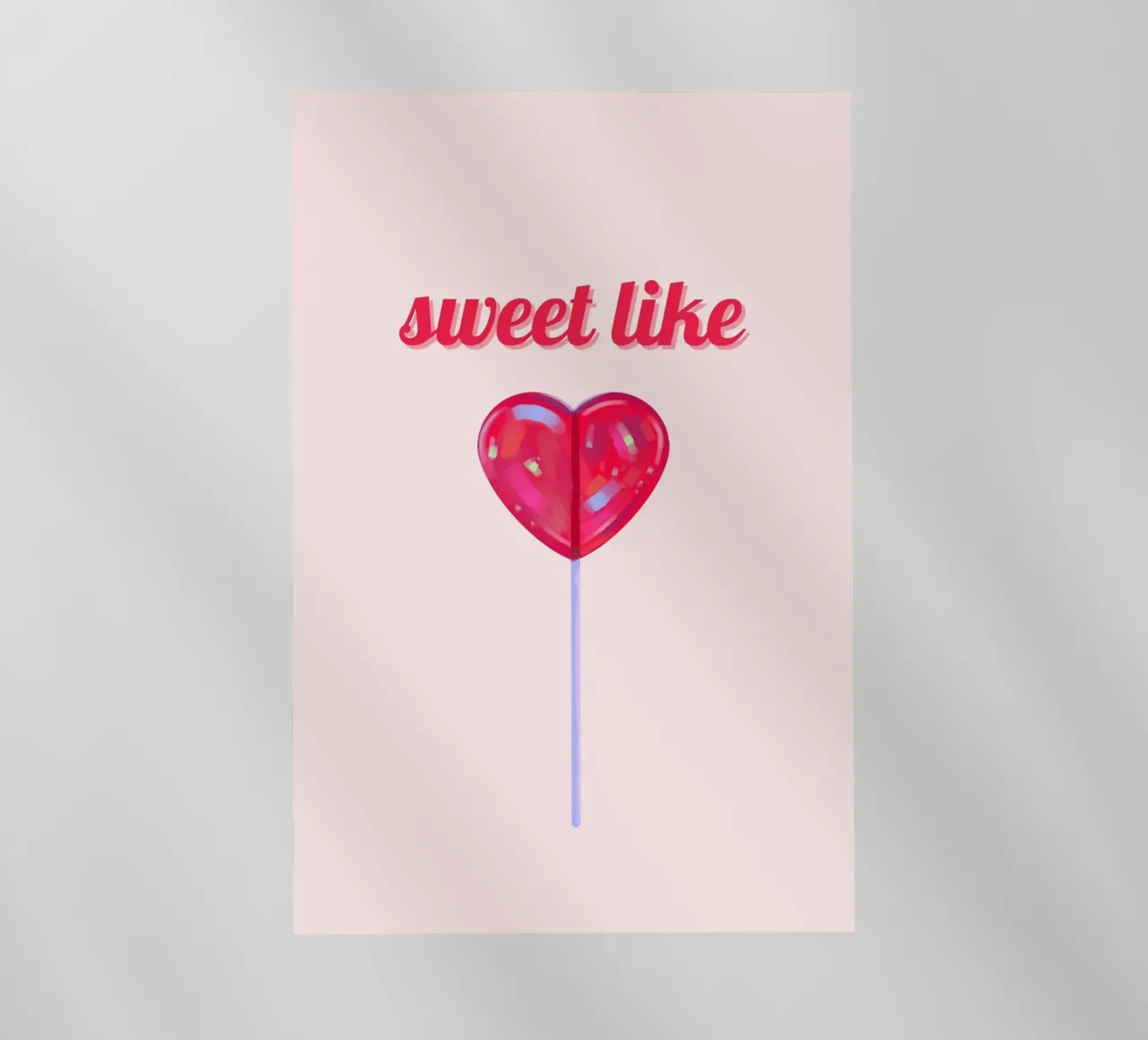 Dulce como un corazón Lollipop Pop Art Print lámina retroiluminada de homdeco