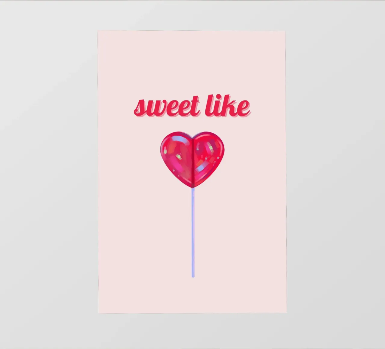Dulce como un corazón Lollipop Pop Art Print lámina retroiluminada de homdeco