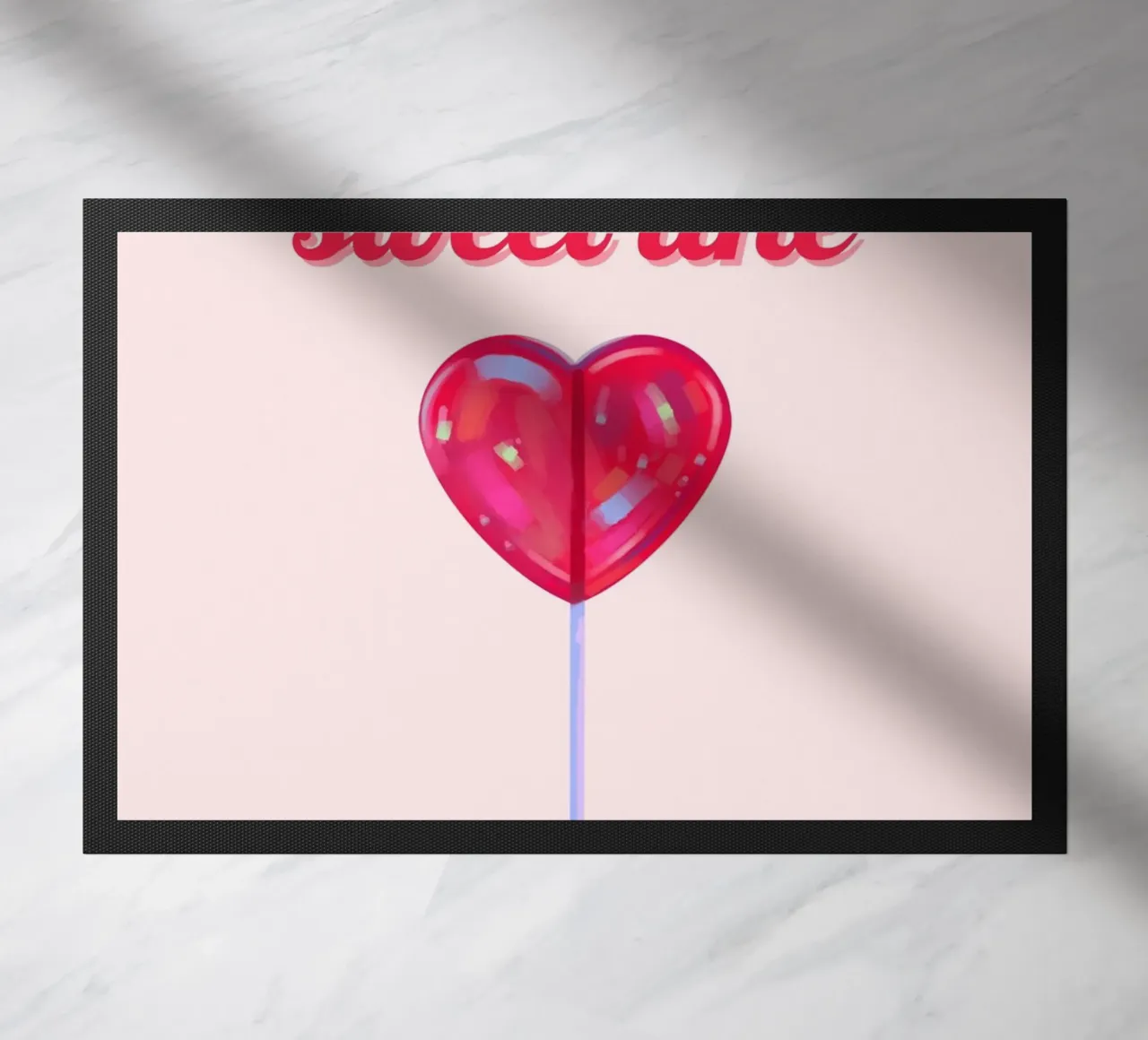 Dulce como un corazón Lollipop Pop Art Print felpudo de homdeco