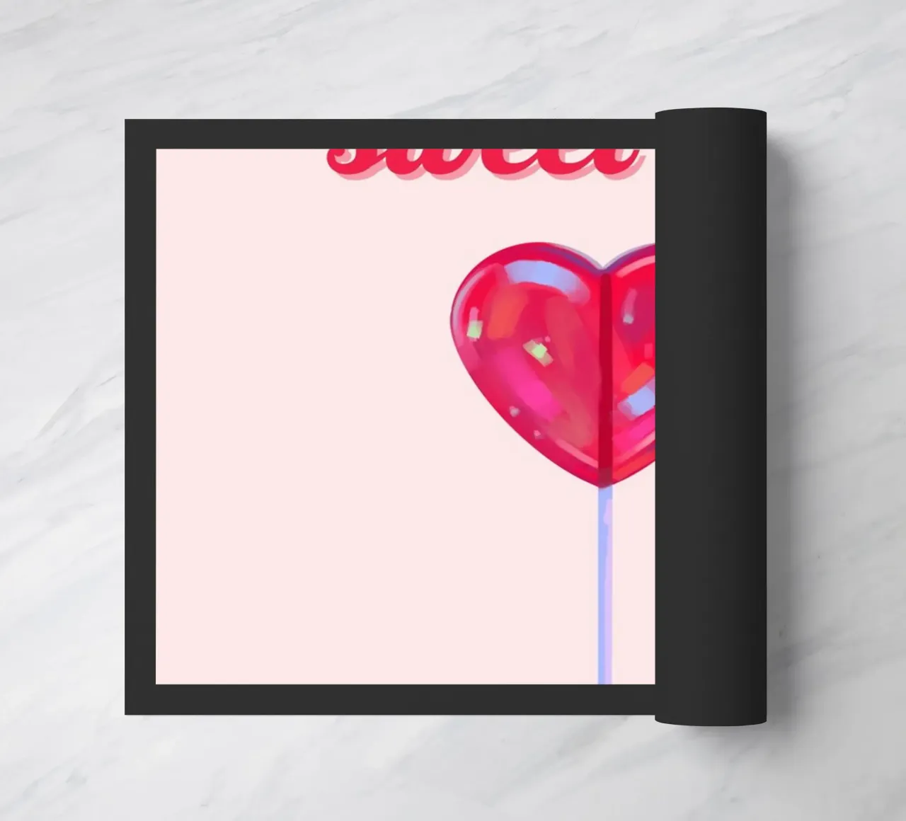 Dulce como un corazón Lollipop Pop Art Print felpudo de homdeco