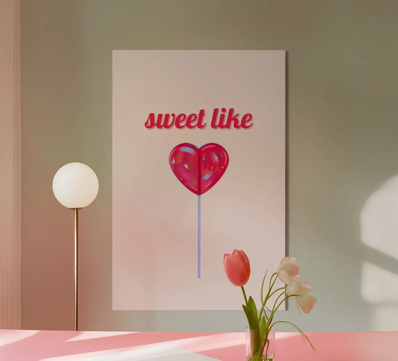 Dulce como un corazón Lollipop Pop Art Print metacrilato de homdeco