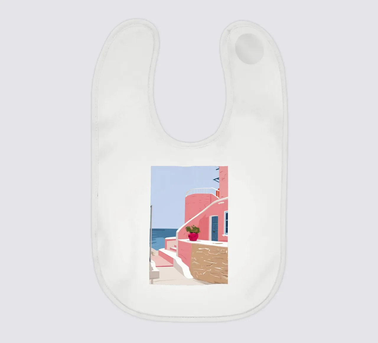 Aegean Stairway to Sea baby bib by Thistle Bloom