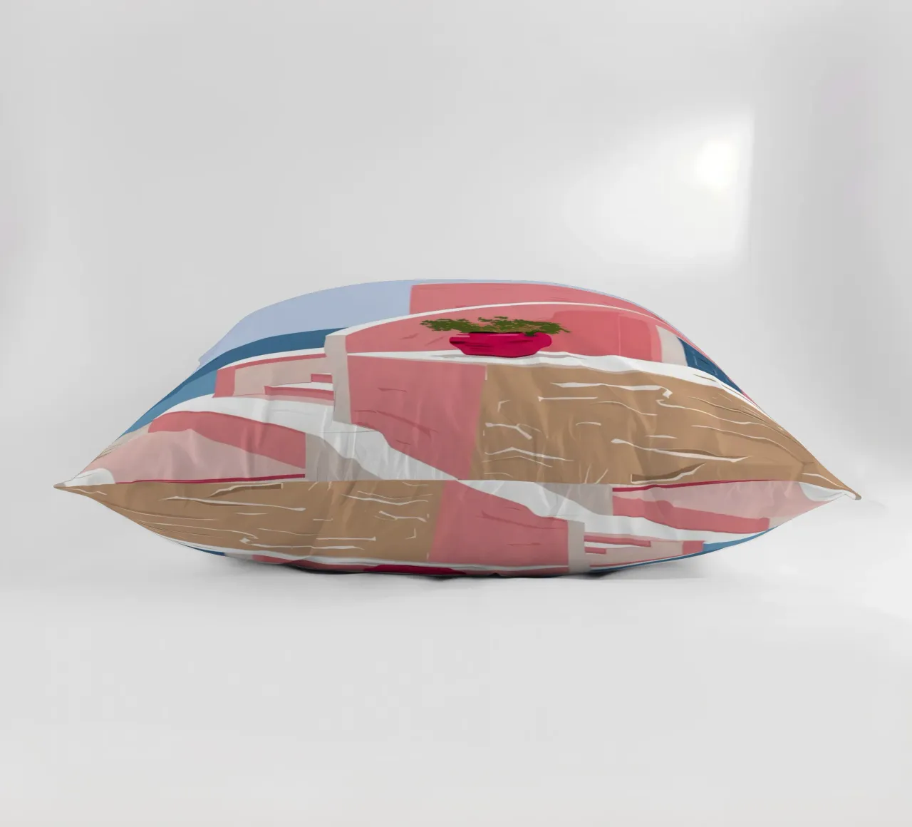 Aegean Stairway to Sea decorative cushion by Thistle Bloom