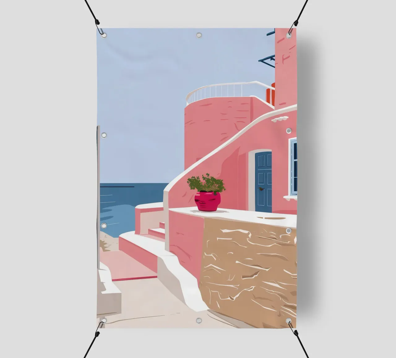 Scala del Mar Egeo telo in pvc da Thistle Bloom