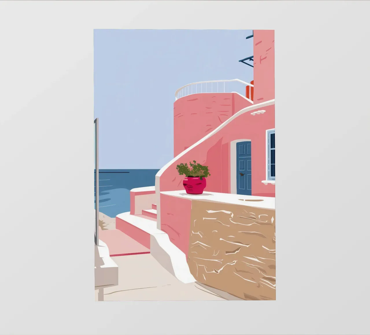 Scala del Mar Egeo telo in pvc da Thistle Bloom