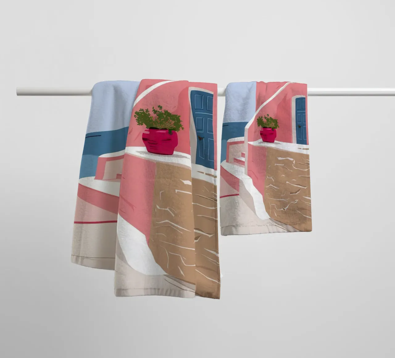 Scala del Mar Egeo asciugamano da bagno da Thistle Bloom