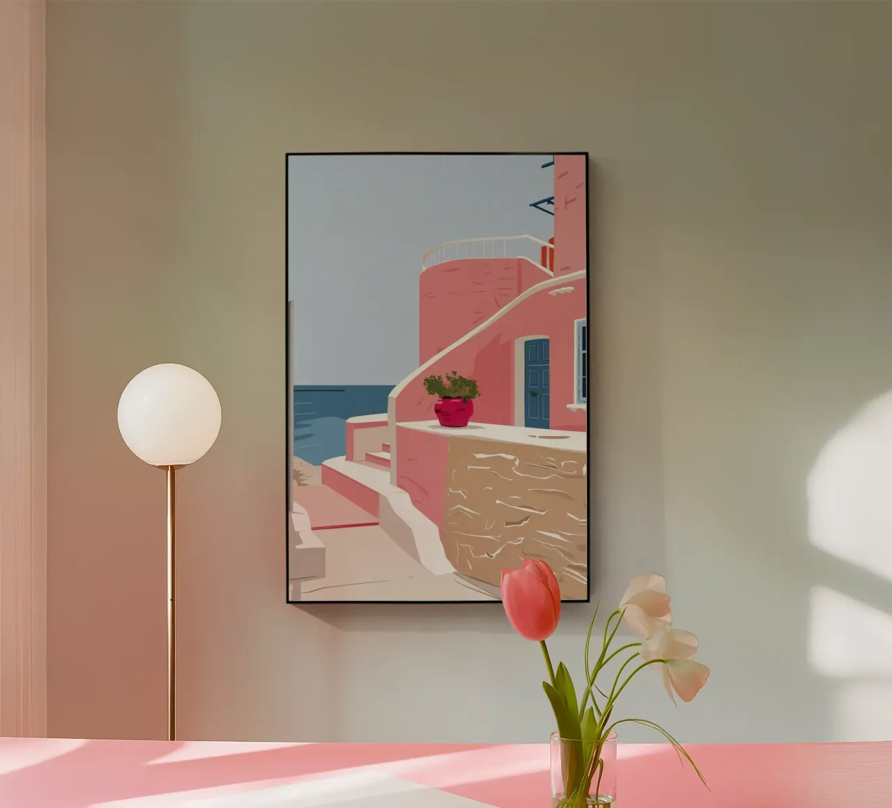 Aegean Stairway to Sea acrylic glass by Thistle Bloom