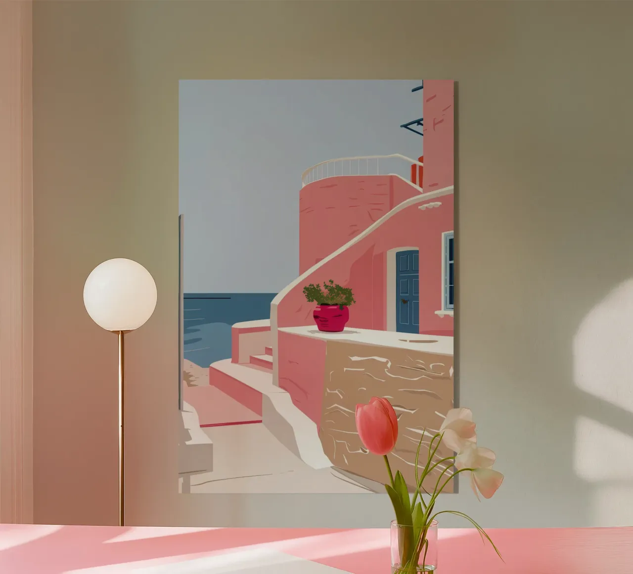 Aegean Stairway to Sea acrylic glass by Thistle Bloom