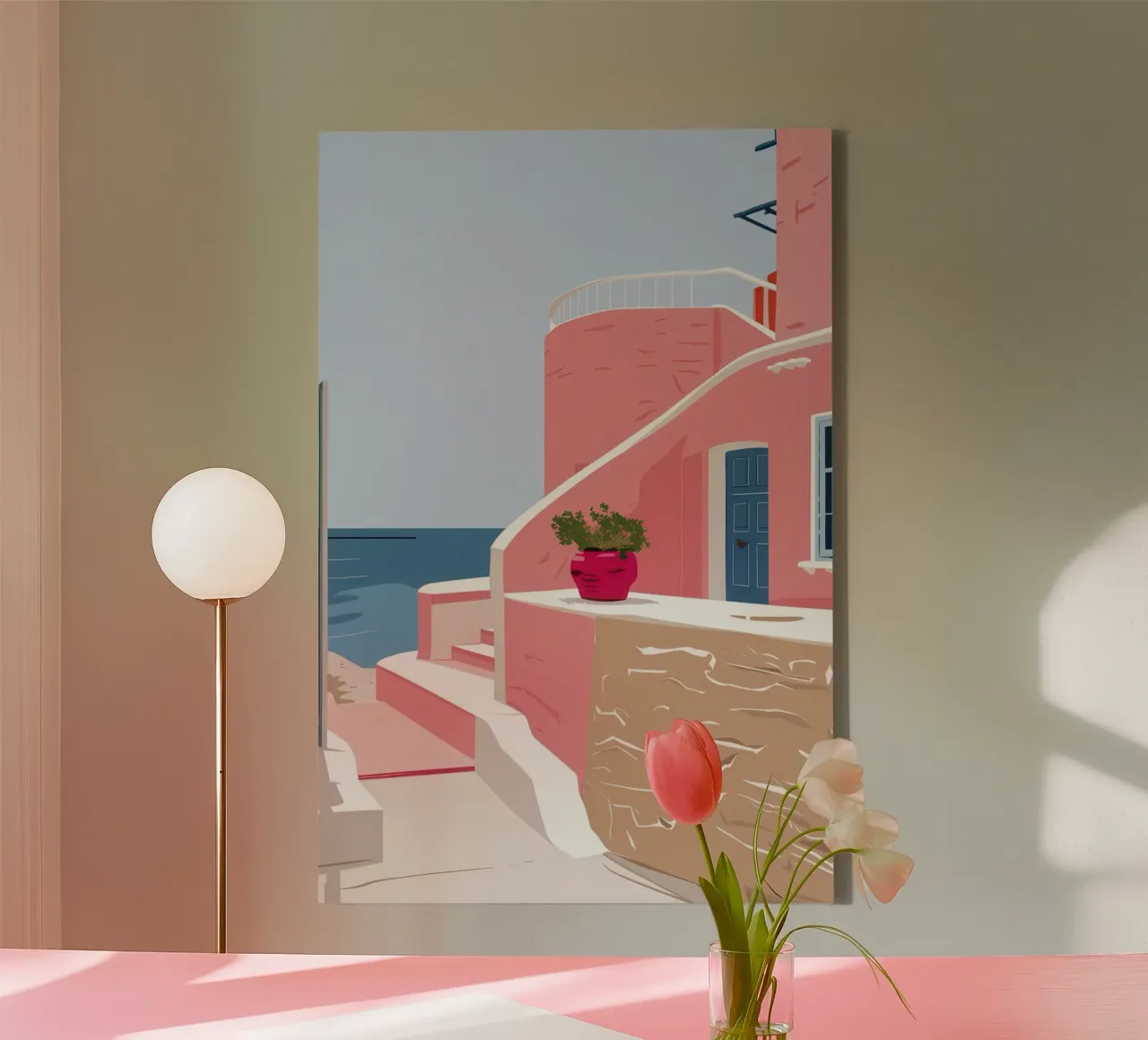 Scala del Mar Egeo tela con Cornice a cassetta da Thistle Bloom