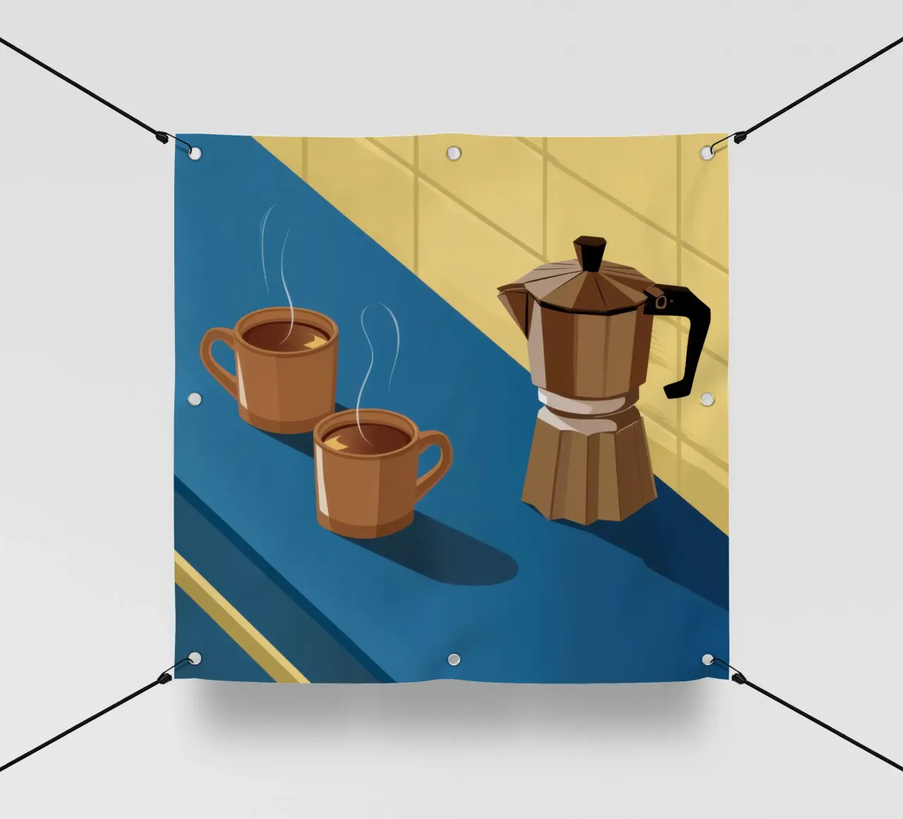 Momento del caffè mattutino telo in pvc da Obs Canvas