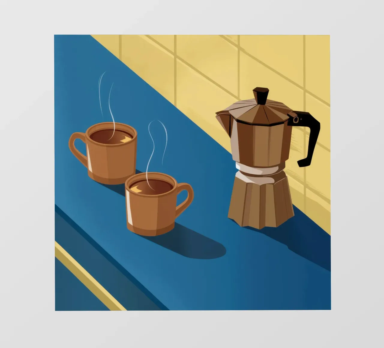 Momento del caffè mattutino telo in pvc da Obs Canvas