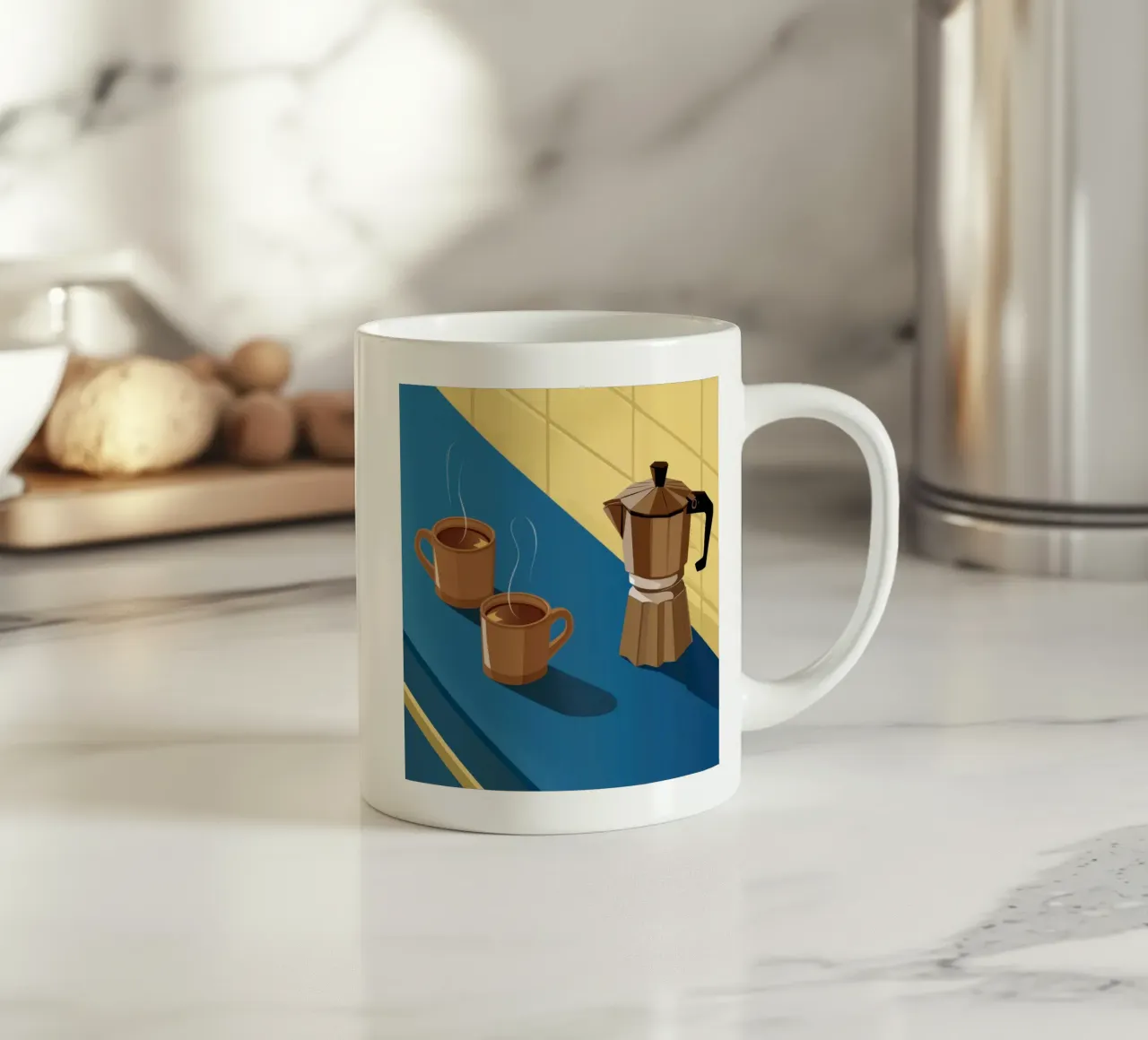 Momento del caffè mattutino tazza in ceramica da Obs Canvas