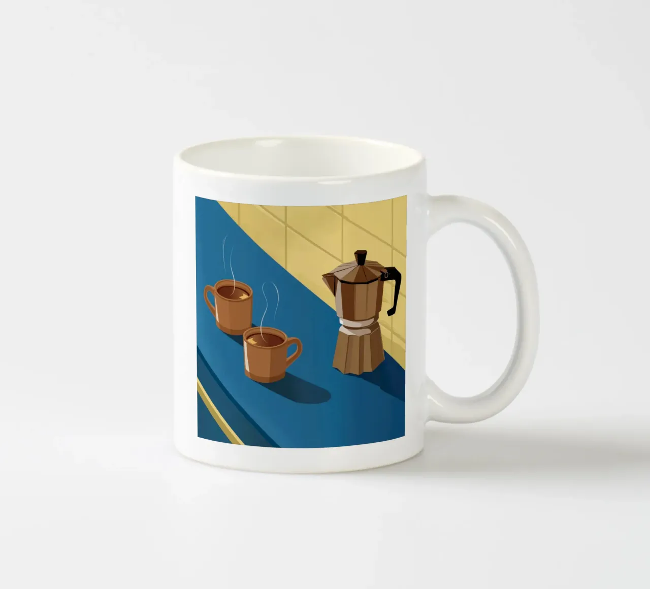 Momento del caffè mattutino tazza in ceramica da Obs Canvas