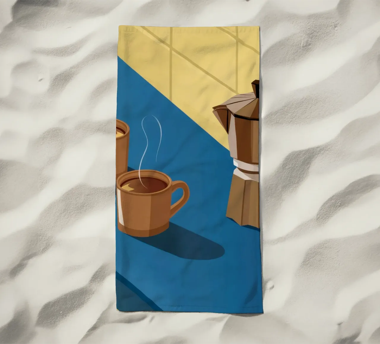 Momento del caffè mattutino telo mare da Obs Canvas
