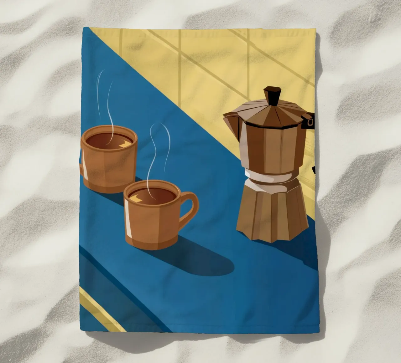 Momento del caffè mattutino telo mare da Obs Canvas