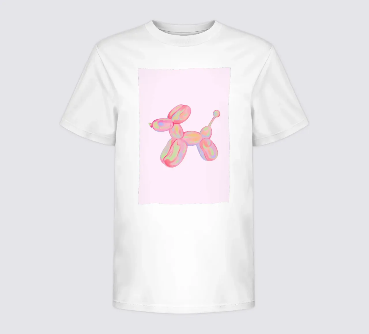 Stampa pop art del cane con palloncino rosa iridescente t-shirt bambini da homdeco