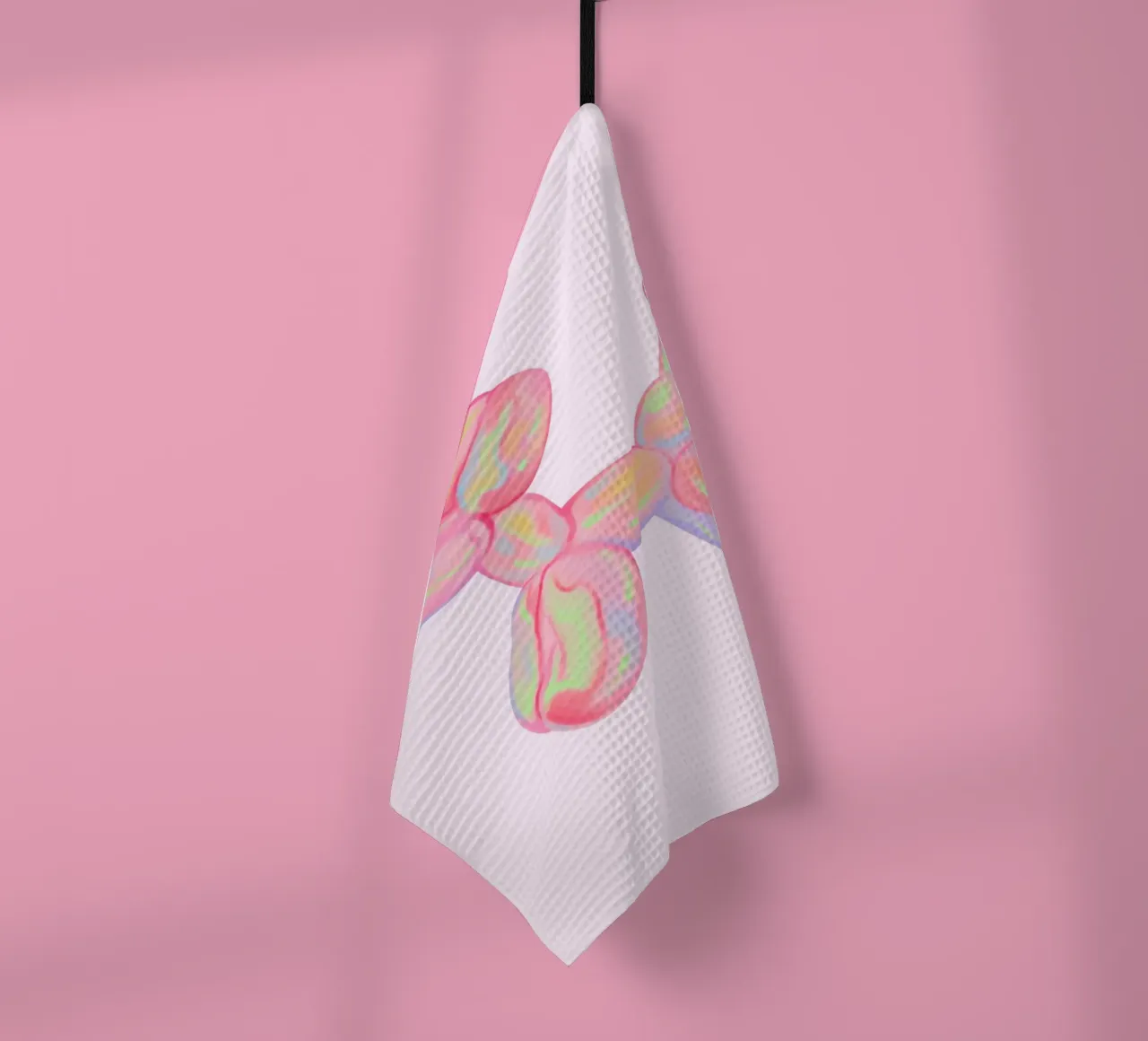 Stampa pop art del cane con palloncino rosa iridescente canovaccio da cucina da homdeco