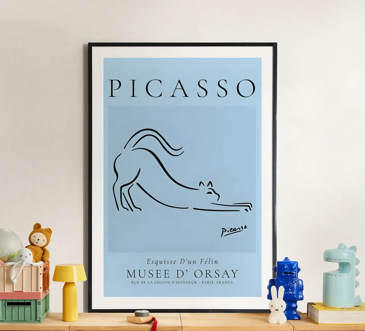 Picasso Feline Sketch Musée d'Orsay Poster Poster mit Kunststoffrahmen von homdeco