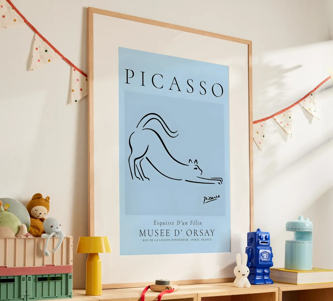 Picasso Feline Sketch Musée d'Orsay Poster Poster mit Kunststoffrahmen von homdeco