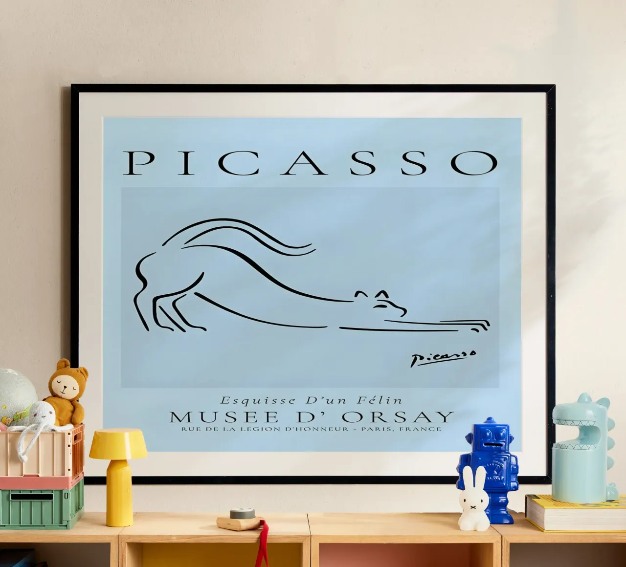 Picasso Feline Sketch Musée d'Orsay Poster Poster mit Kunststoffrahmen von homdeco