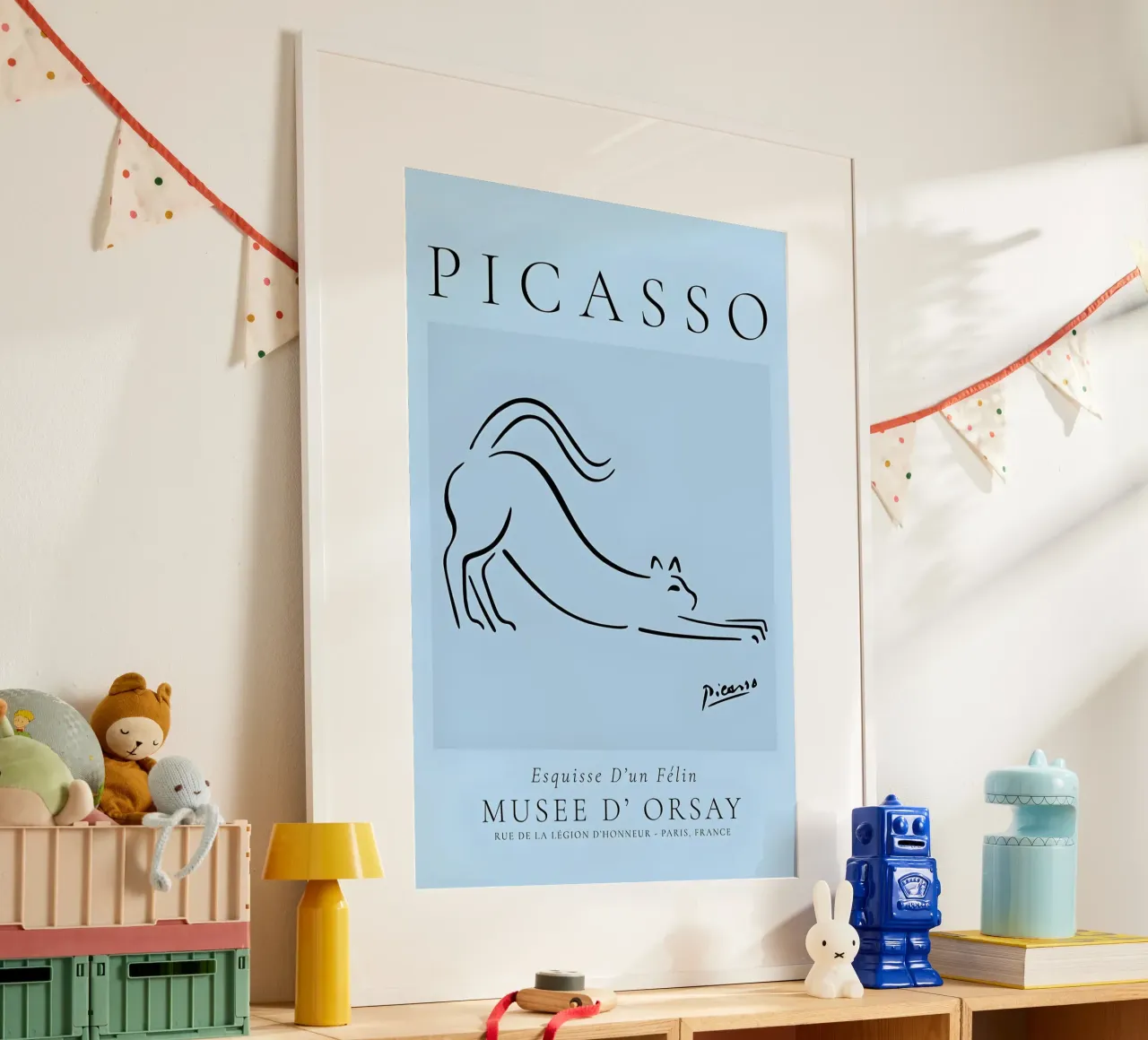 Picasso Feline Sketch Musée d'Orsay Poster Poster mit Kunststoffrahmen von homdeco