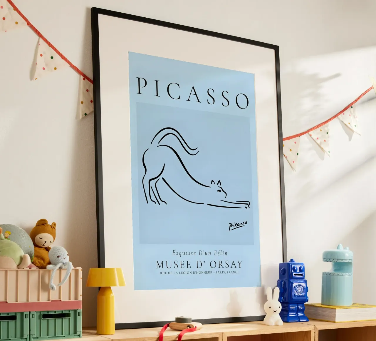 Picasso Feline Sketch Musée d'Orsay Poster Poster mit Kunststoffrahmen von homdeco
