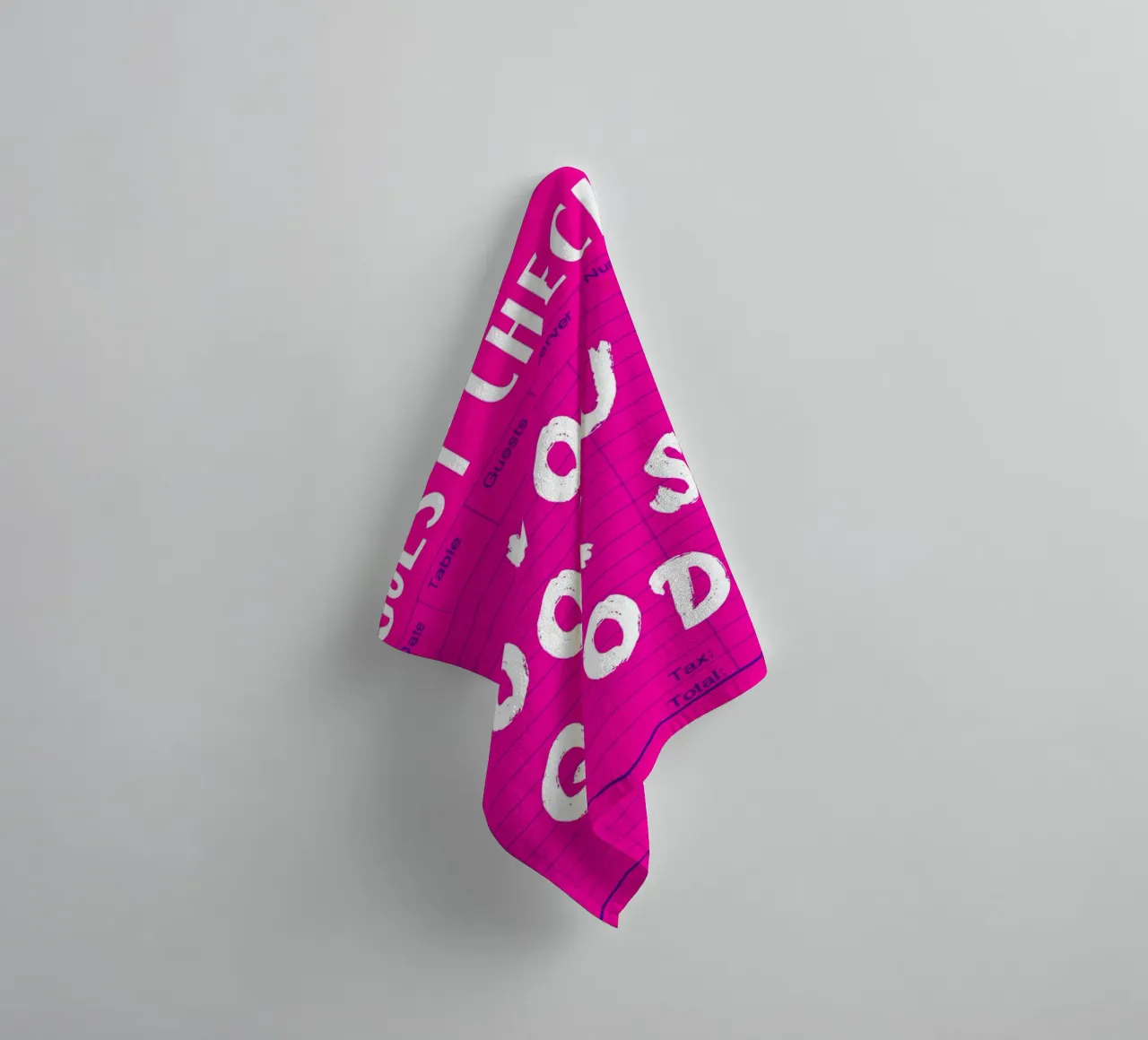 "You Look So Good" Gast Check Roze Print badhanddoek van homdeco