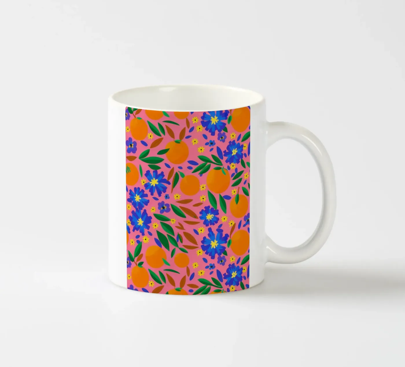 Orange Grove Pattern ceramic mug by Thistle Bloom