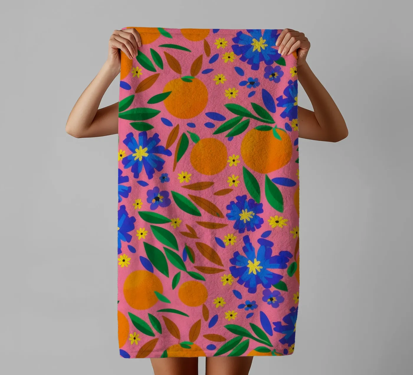 Orange Grove Pattern towel by Thistle Bloom