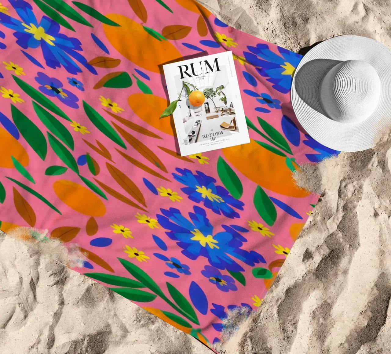 Orange Grove Pattern telo mare da Thistle Bloom