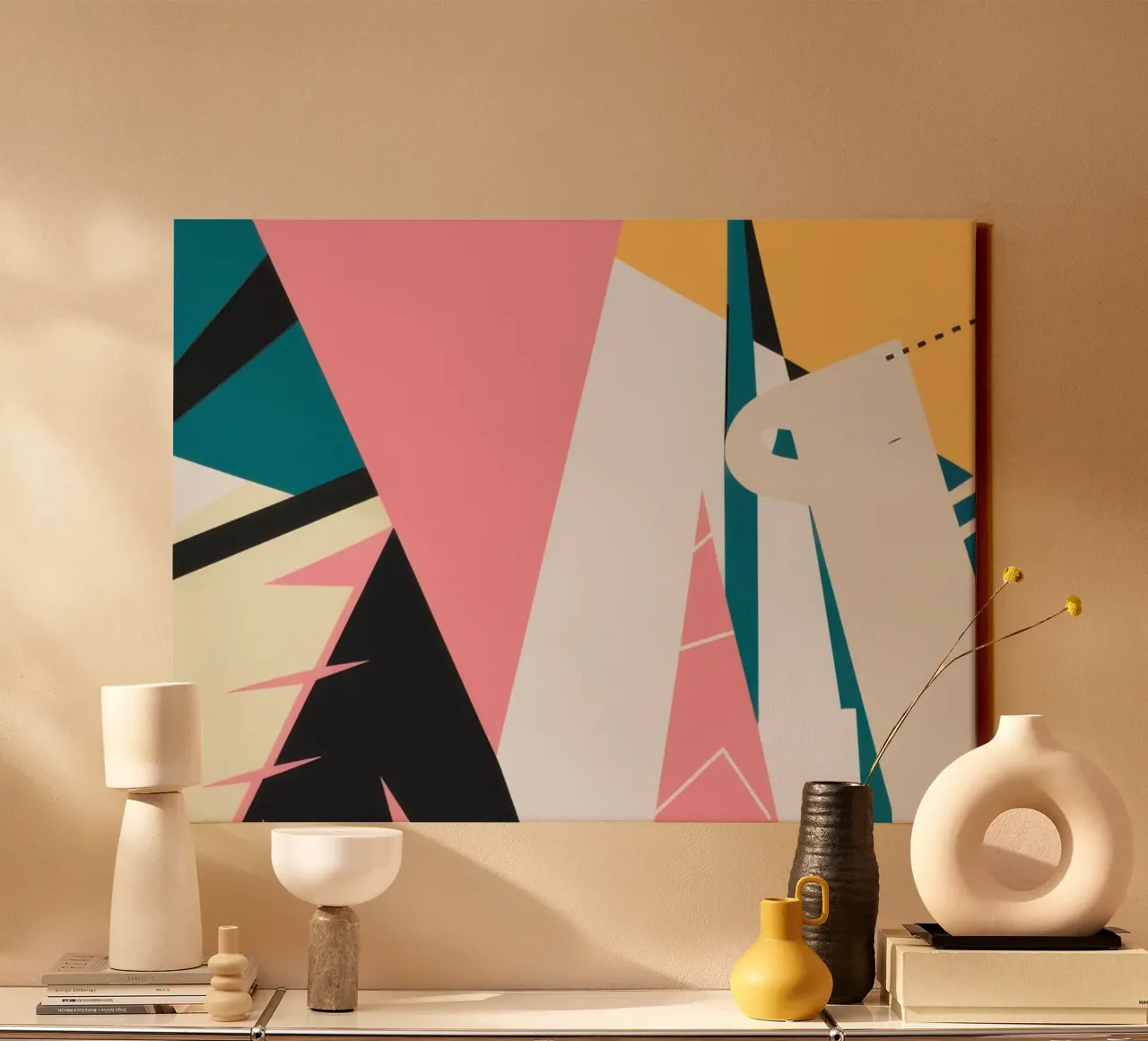Collage di forme moderne tela con Cornice a cassetta da Obs Canvas