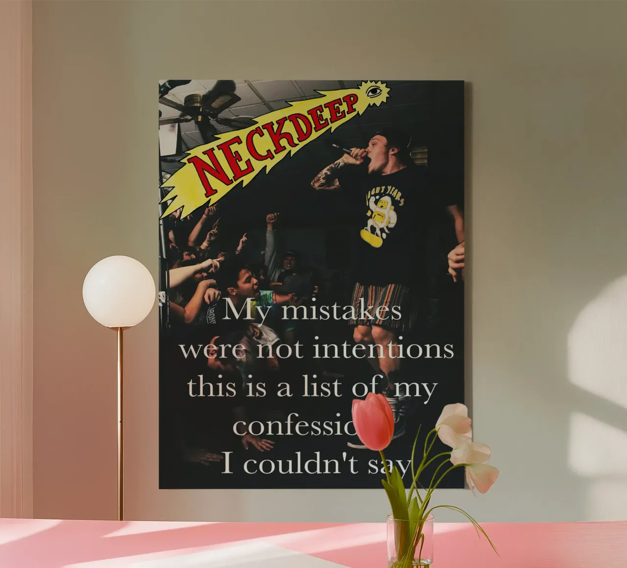 Neck Deep tela con Cornice a cassetta da Musadad Shop