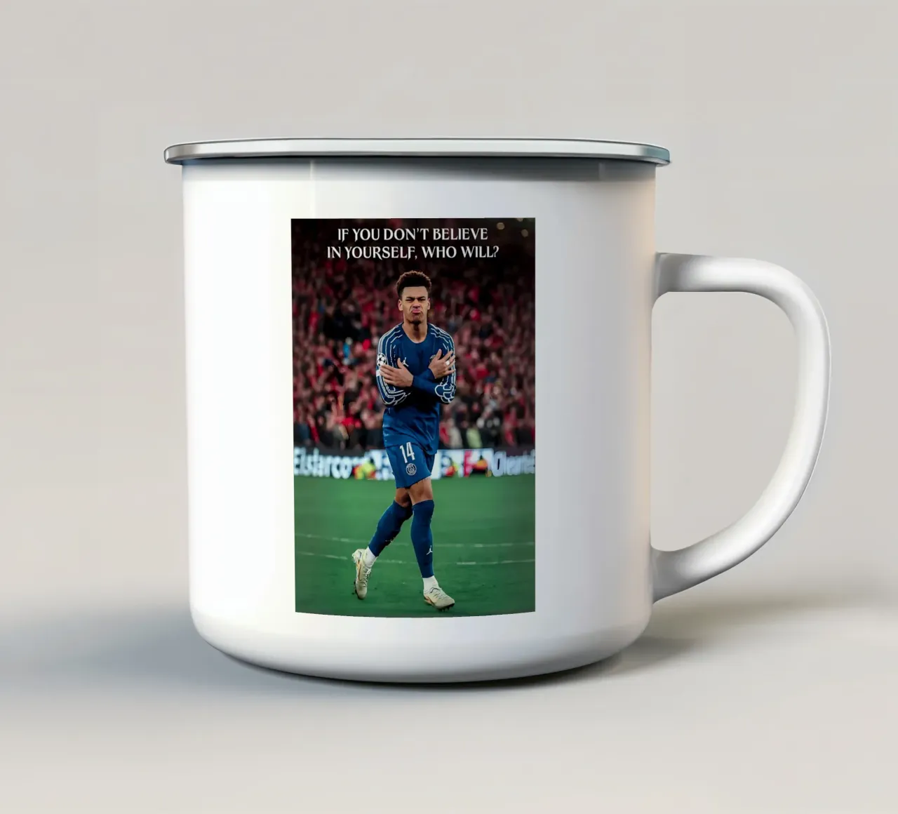 Desire Doue Quotes taza de esmalte de Musadad Shop