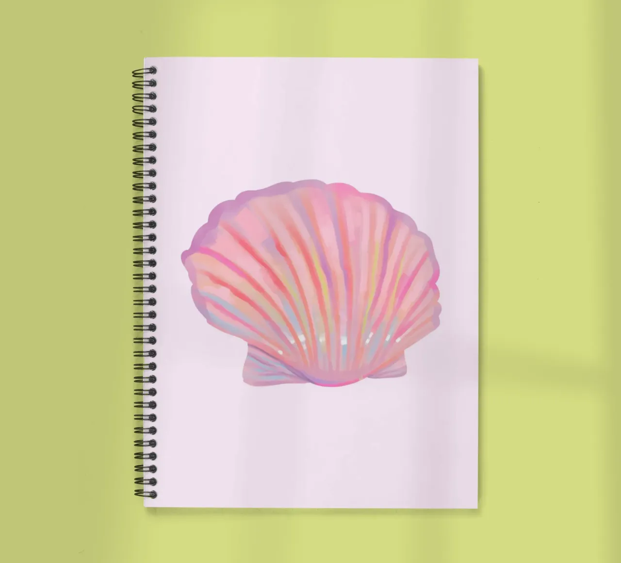 Iridescent Seashell Pastel Pink Ocean Art Print spiral notebook by homdeco