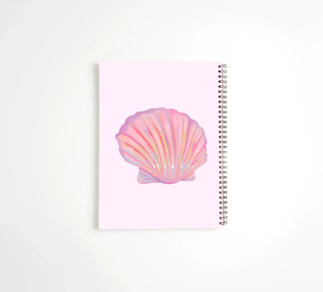 Iridescent Seashell Pastel Pink Ocean Art Print spiral notebook by homdeco