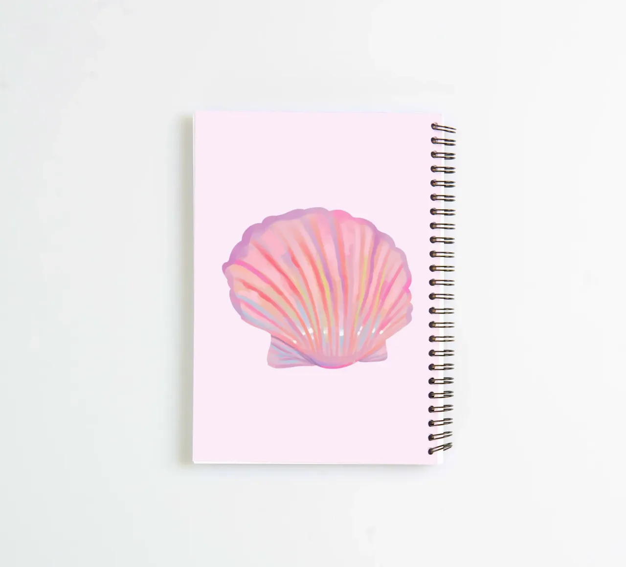 Iridescent Seashell Pastel Pink Ocean Art Print spiral notebook by homdeco