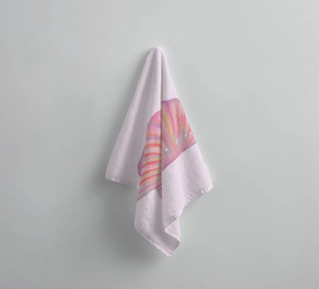 Iridescent Seashell Pastel Pink Ocean Art Print towel by homdeco