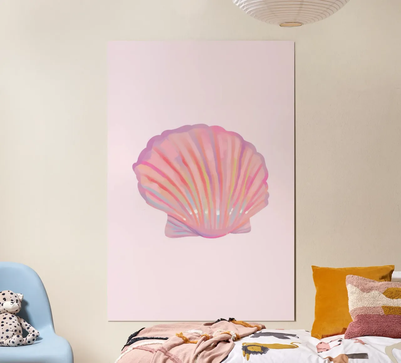 Iridescent Seashell Pastel Pink Ocean Art Print hahnemühle by homdeco