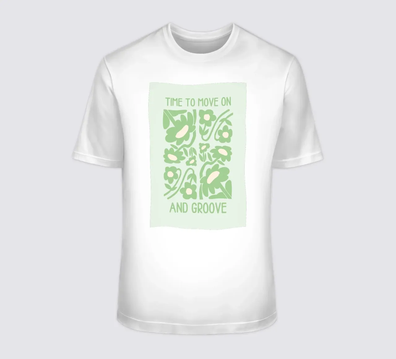 Art floral groovy "Time to Move On and Groove" (Il est temps de passer à autre chose et de groover) t-shirt de homdeco
