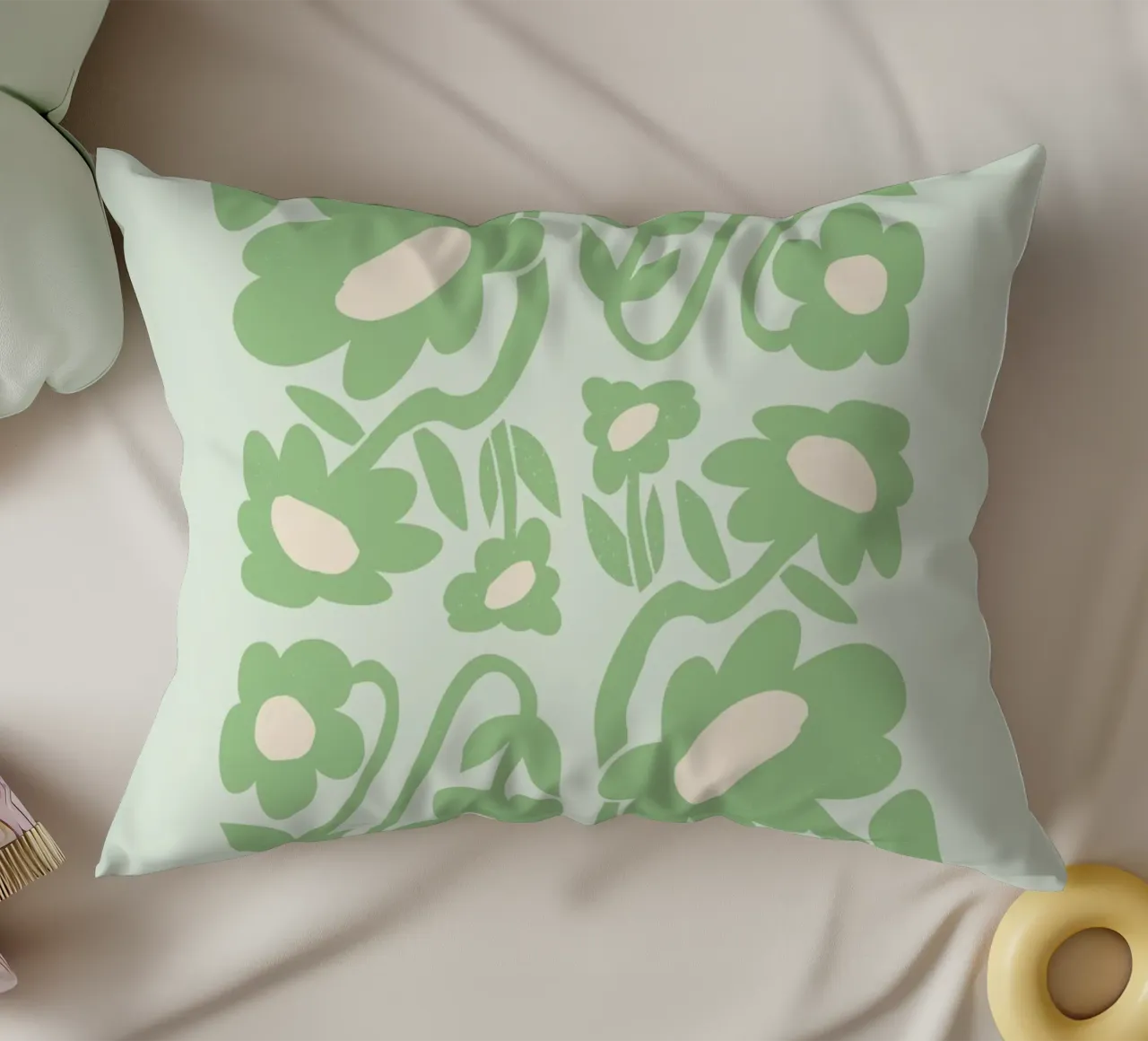 Arte floreale groovy "Time to Move On and Groove" (Tempo di andare avanti e di muoversi) cuscino da homdeco