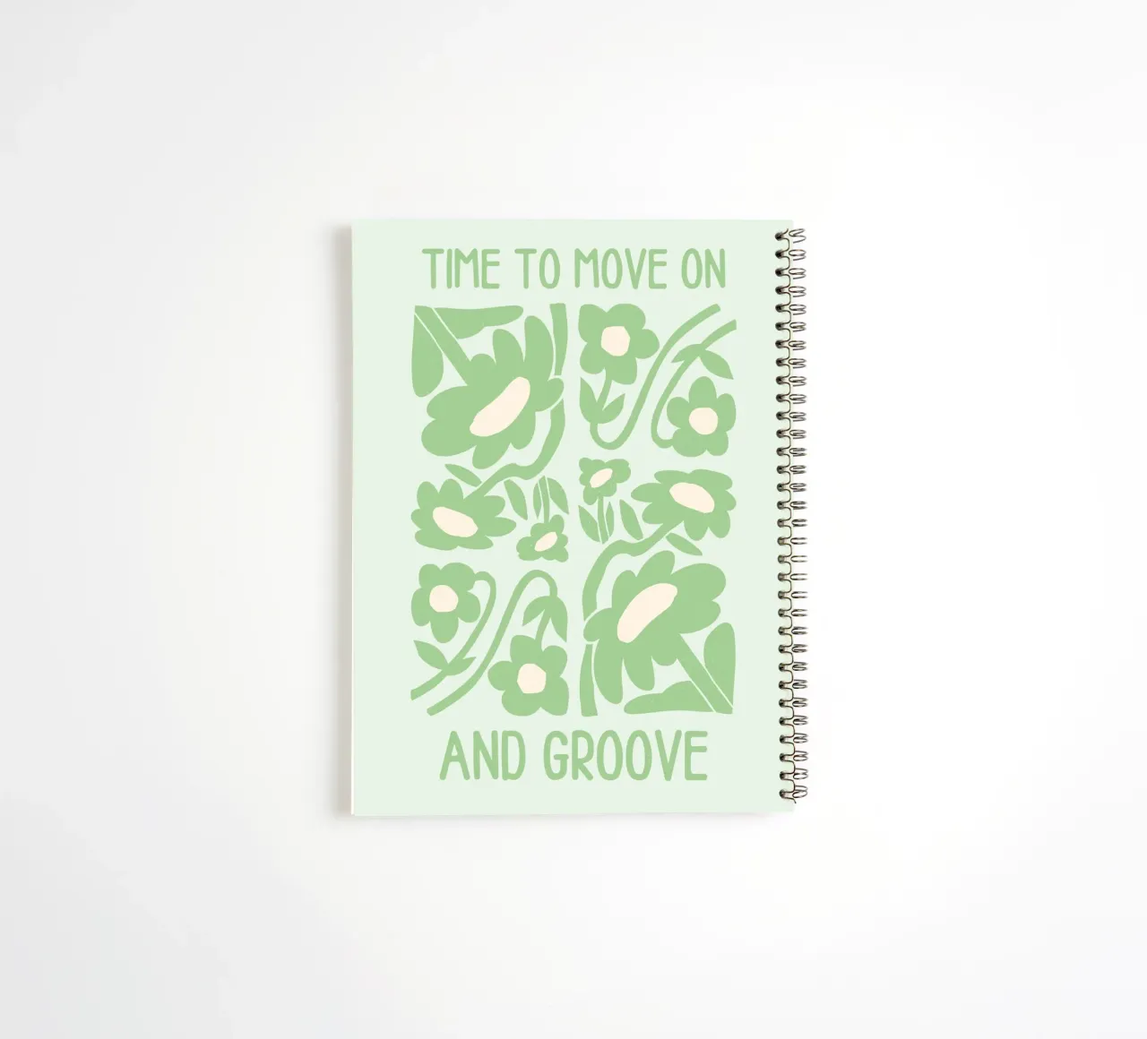 Art floral groovy "Time to Move On and Groove" (Il est temps de passer à autre chose et de groover) carnet à spirale de homdeco